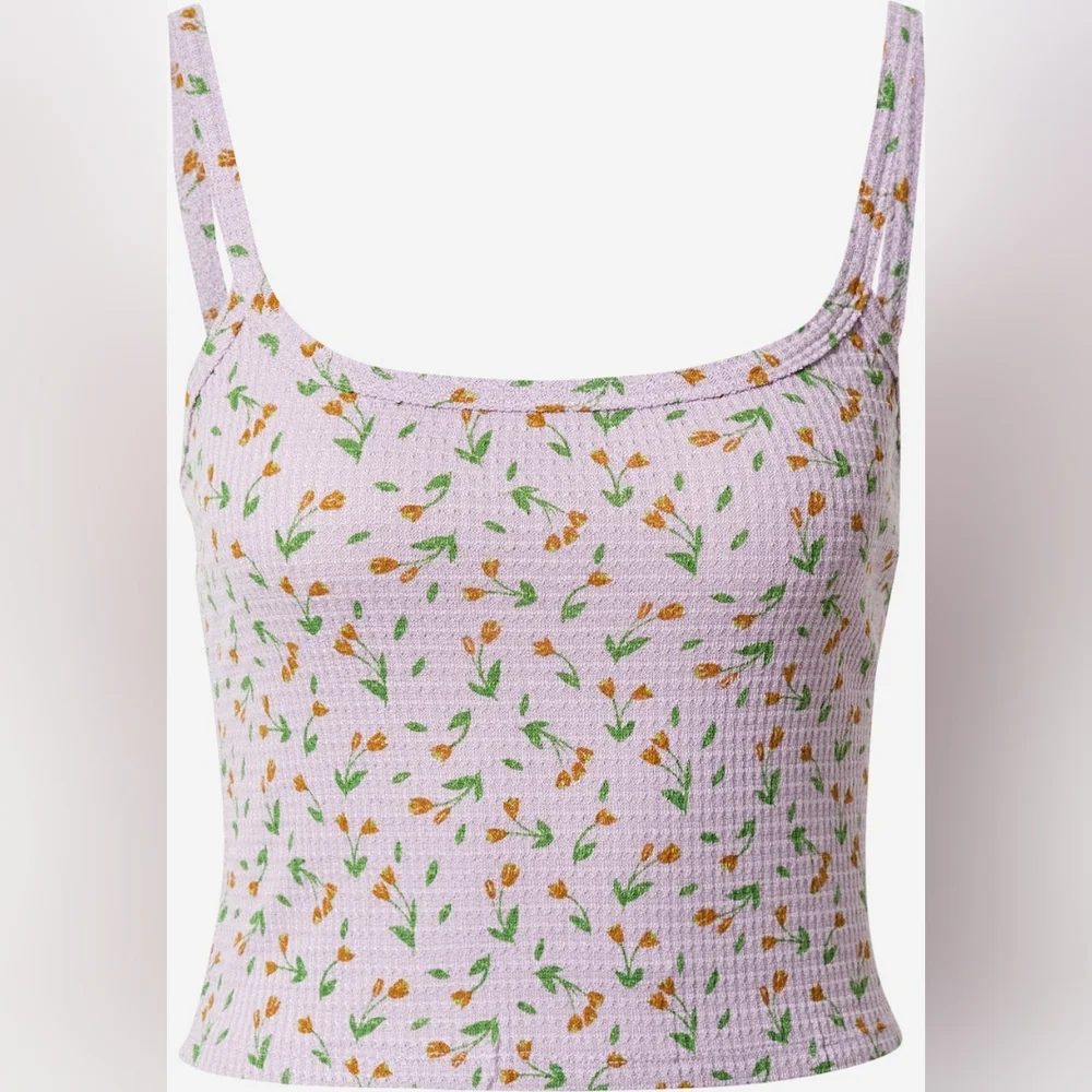 NWOT Free People One of The Girls Brami  Cami  Floral Crop Top in Lilac Size M - Picture 2 of 10